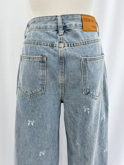 【Official限定価格】リボン刺繡デニムパンツ
