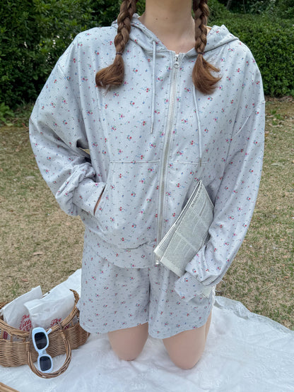 小花柄サーマルセットアップ