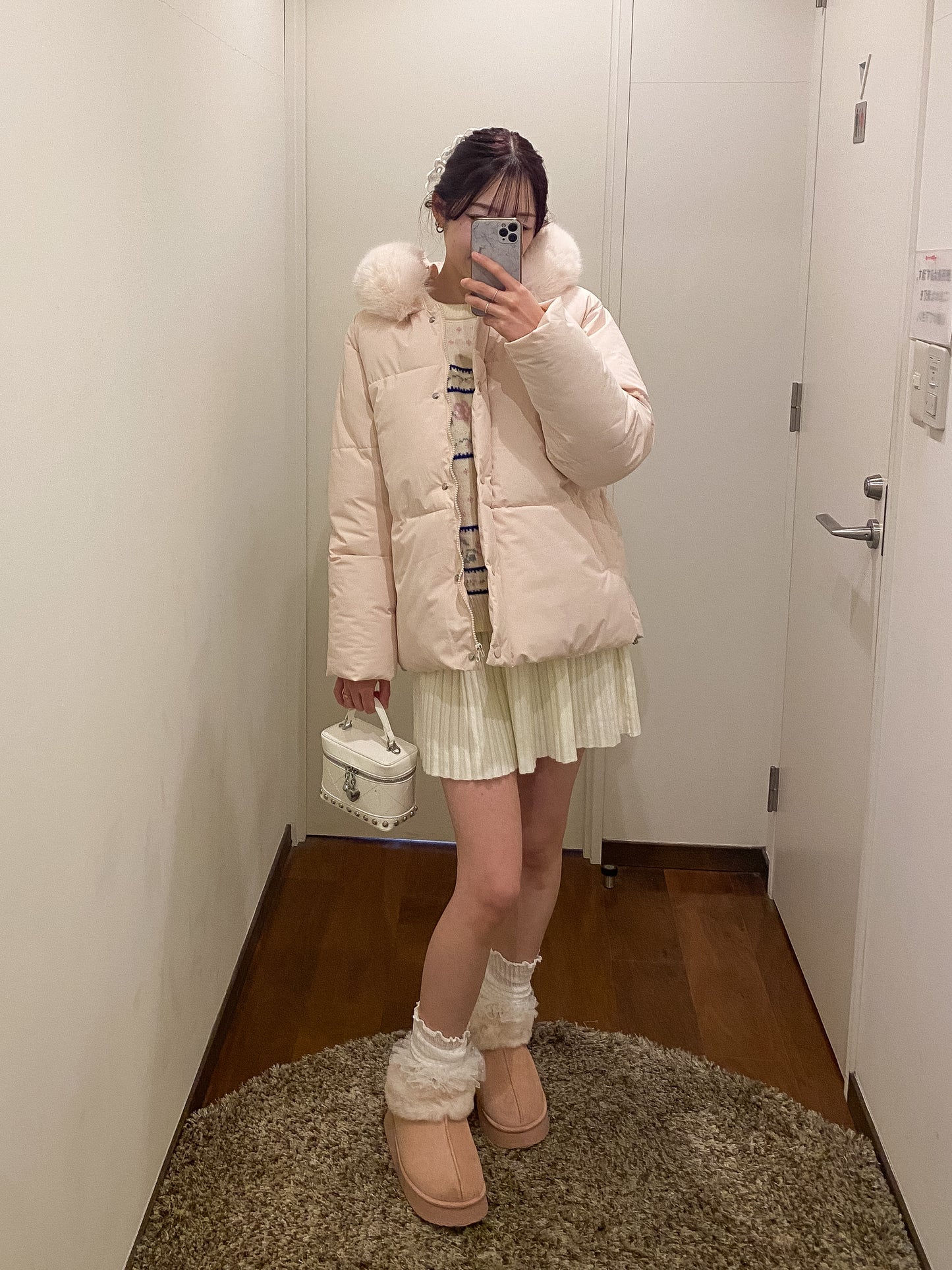 【Official限定価格】ファー付きショートパフブルゾン