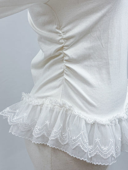 【Official限定価格】レースフリル付きロンT