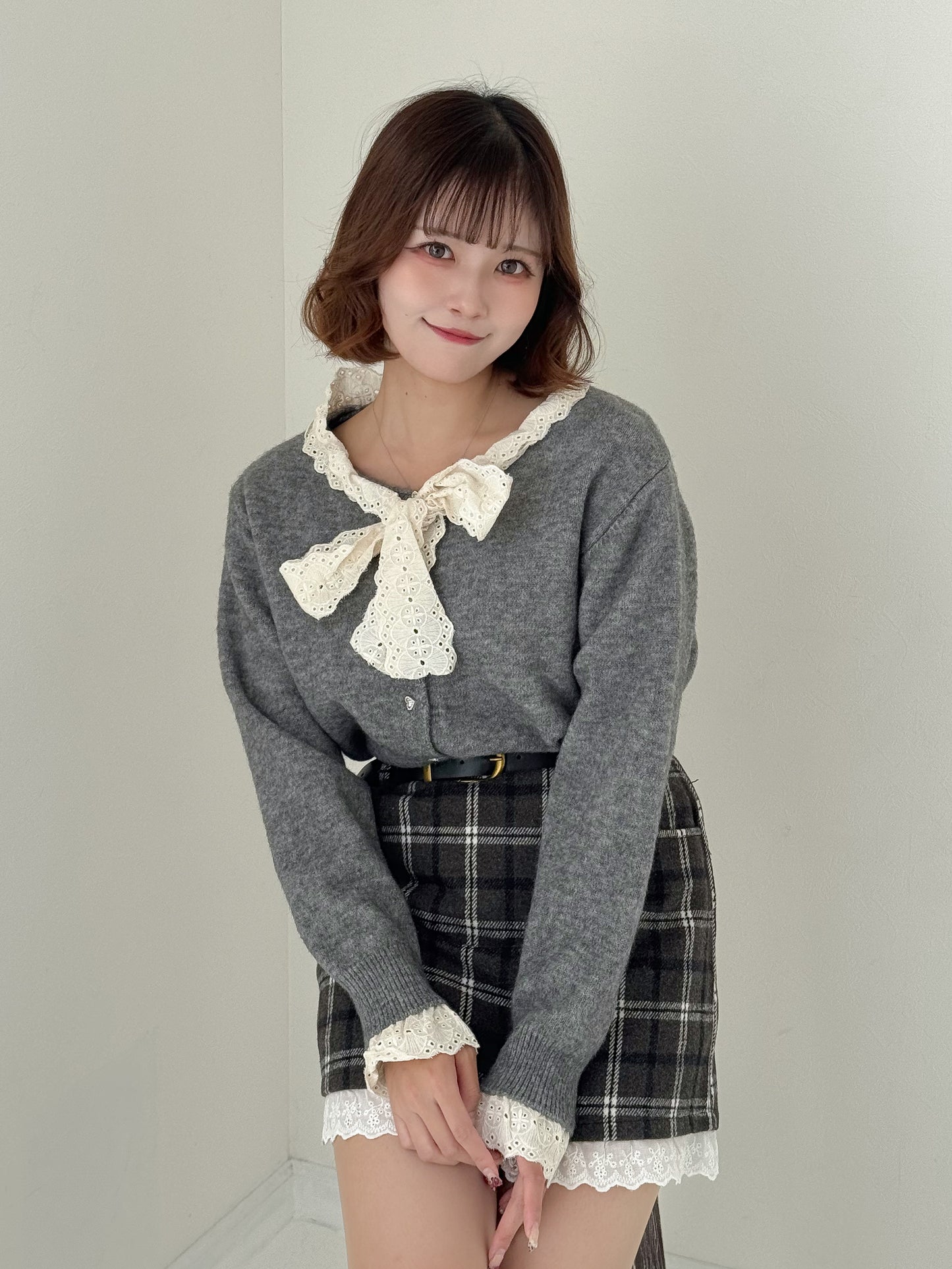 【Official限定価格】ボウタイハートボタンニット