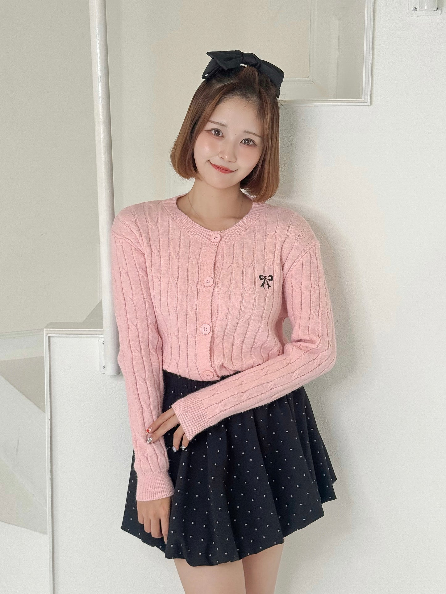 【Official限定価格】リボン刺繍ニットカーディガン