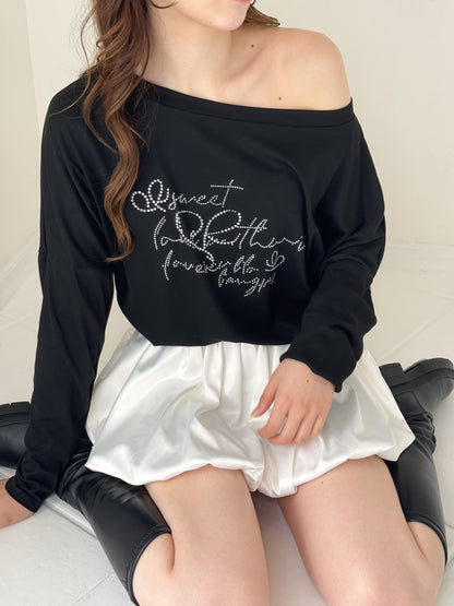 【Official限定価格】ラインストーンワンショルビッグT