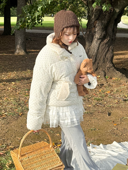 コーデュロイドットパフブルゾン