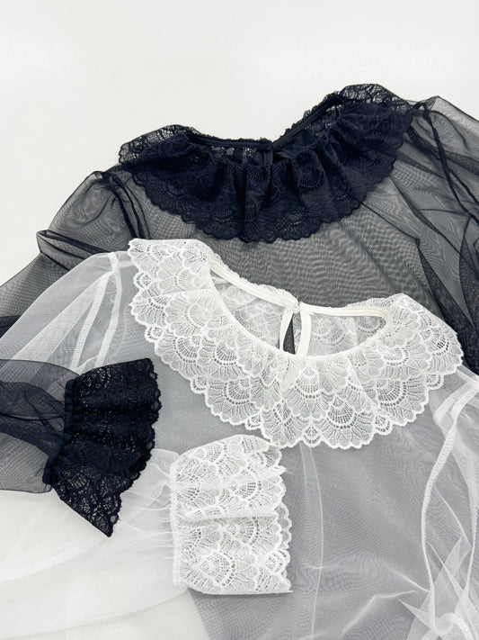 【Official限定価格】レース襟付きシアートップス
