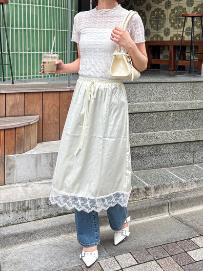 花柄シースルー半袖トップス