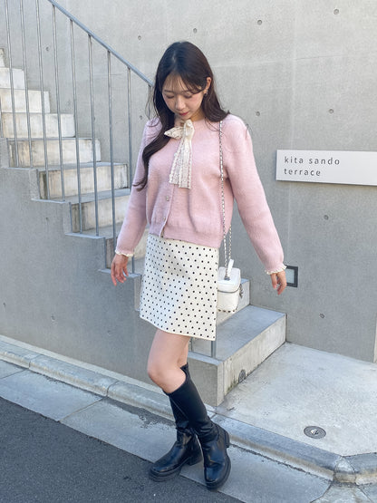 【Official限定価格】ドットニット台形スカート