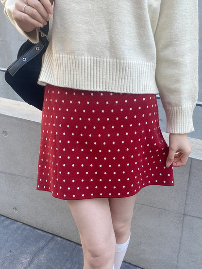 【Official限定価格】ドットニット台形スカート
