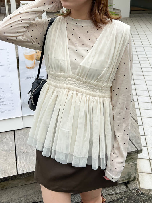 【Official限定価格】チュールペプラムビスチェ