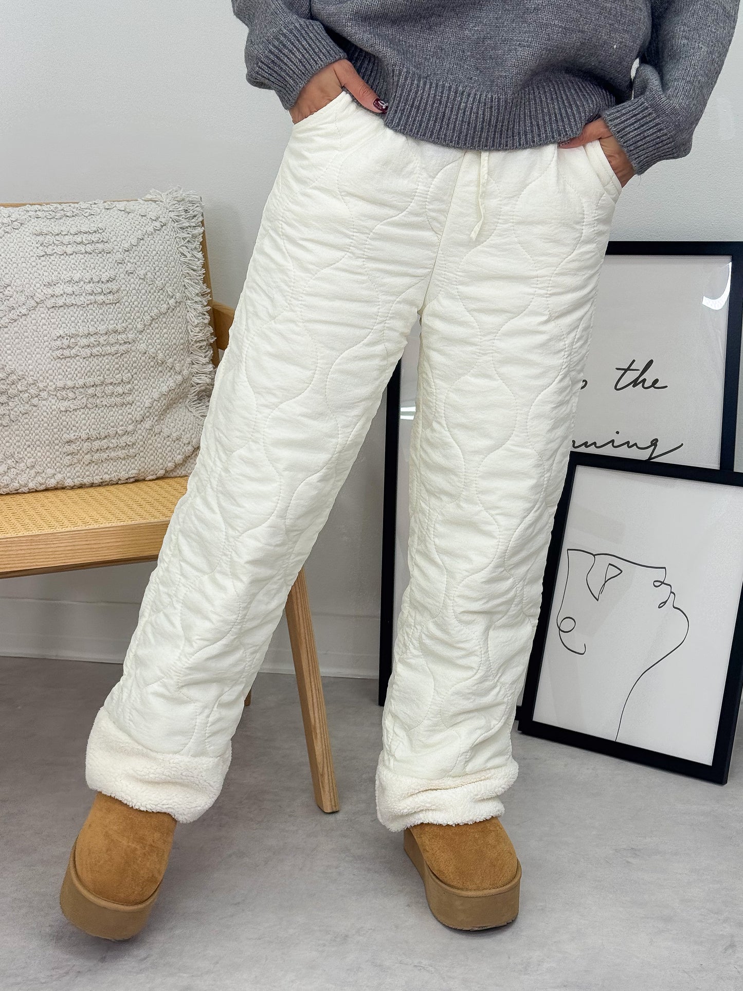 キルティングフリースパンツ