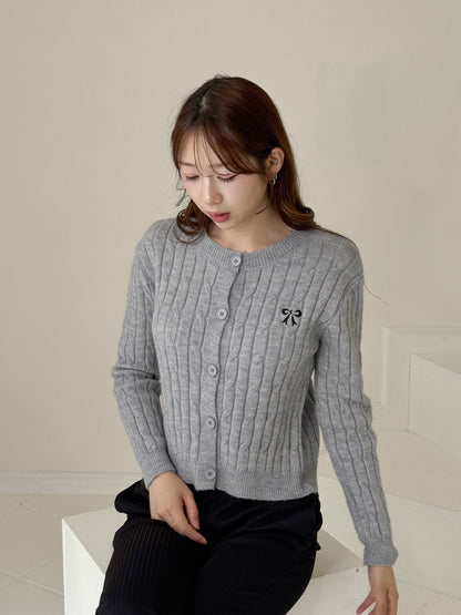 【Official限定価格】リボン刺繍ニットカーディガン