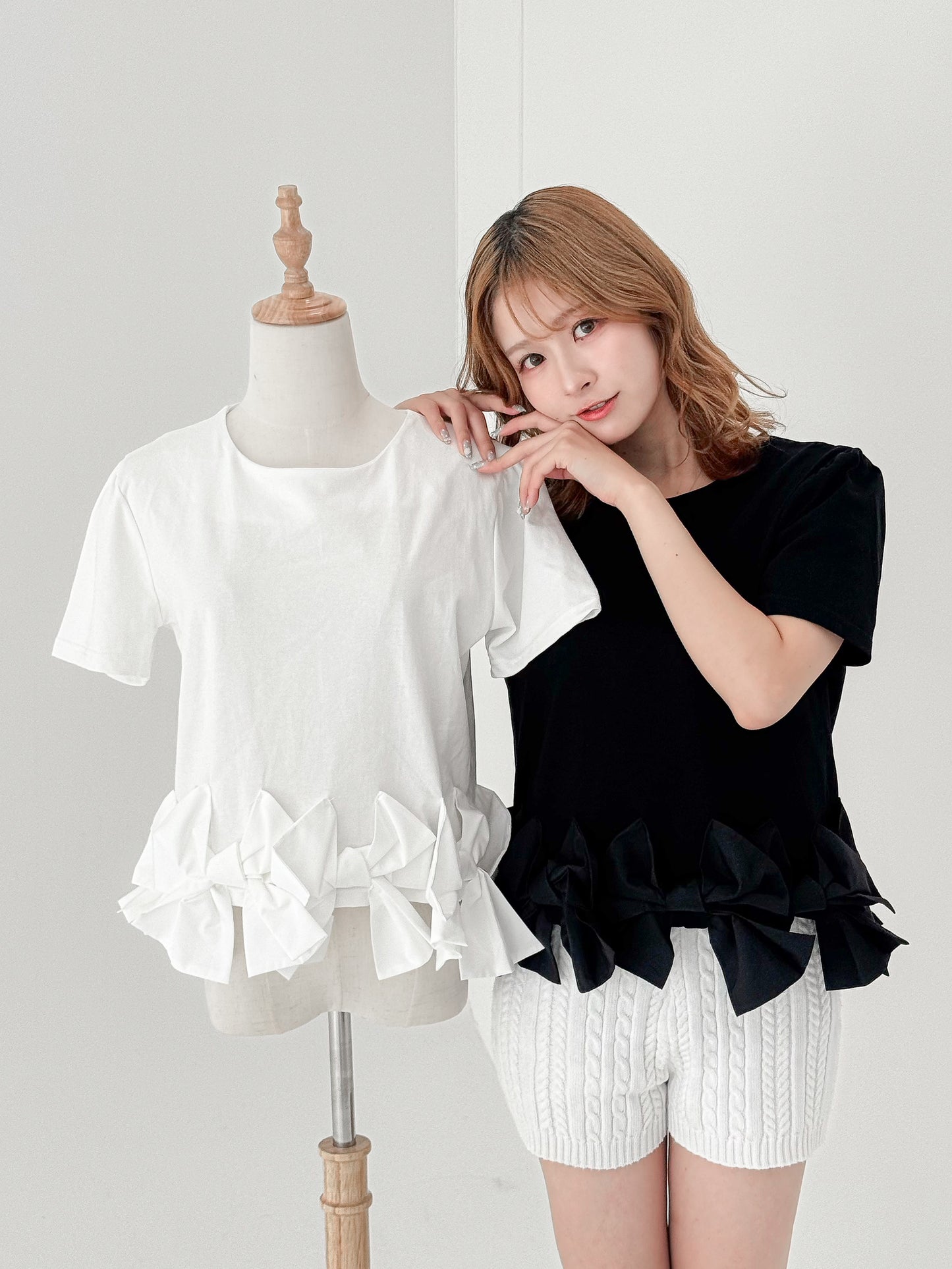 ウエストリボンTシャツ