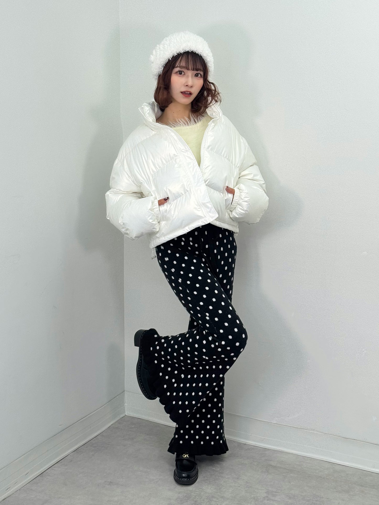 ドットニットパンツ