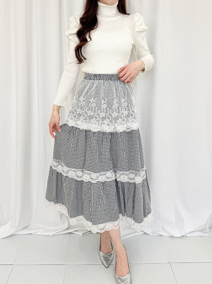 【Official限定】ギンガム×レースティアードスカート