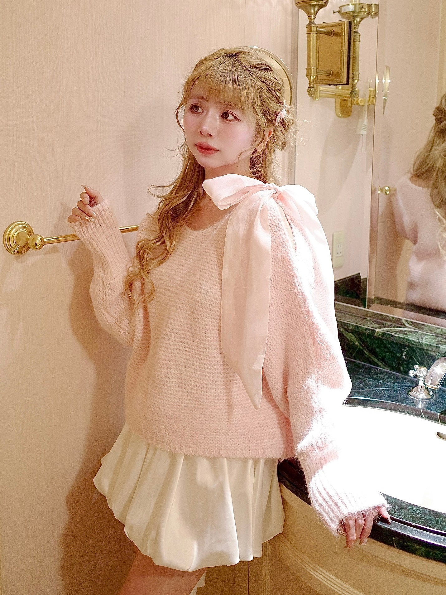 リボンドルマンニット