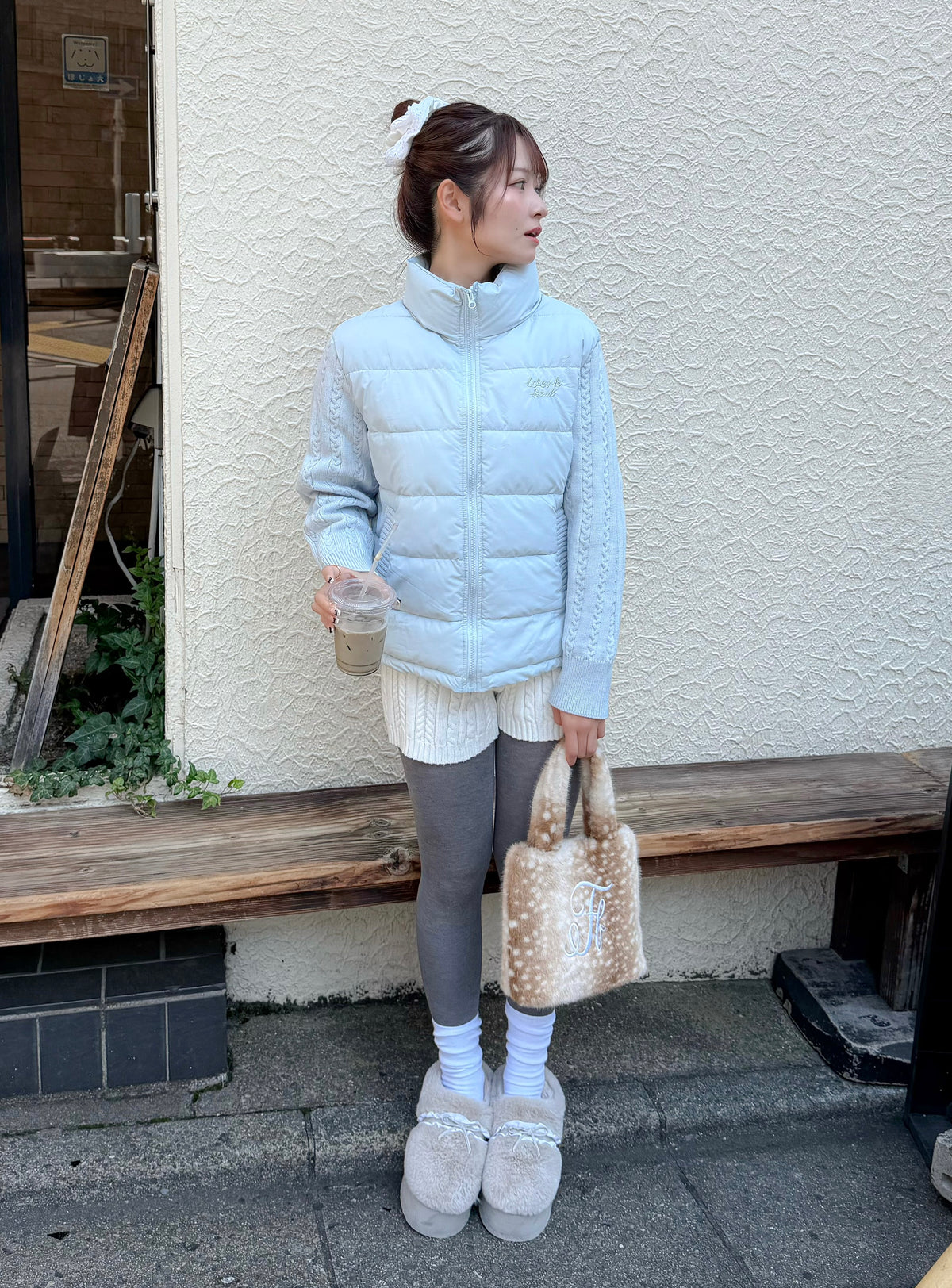ニットドッキングパフジャケット