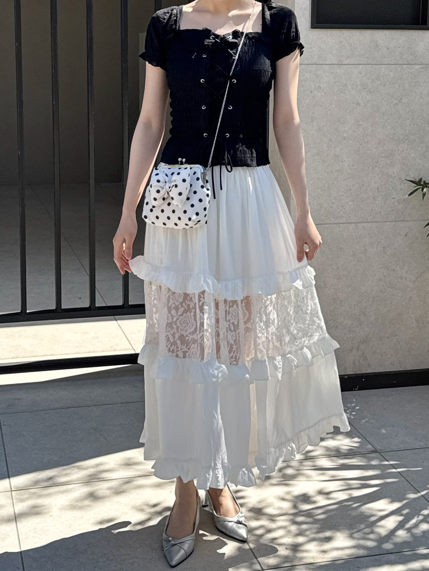 【Official限定価格】レースアップパフブラウス