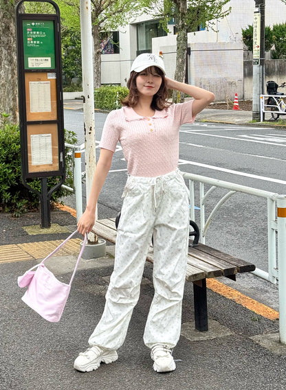 【Official限定価格】フリルリブニットポロ