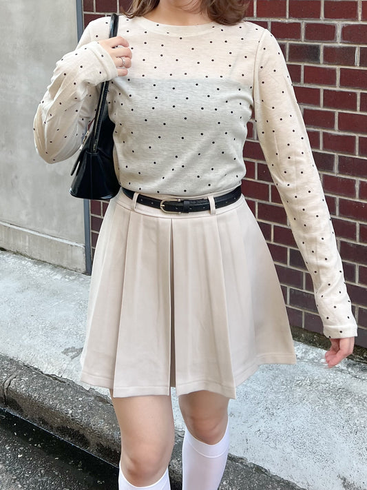 ベルト付きプリーツスカート