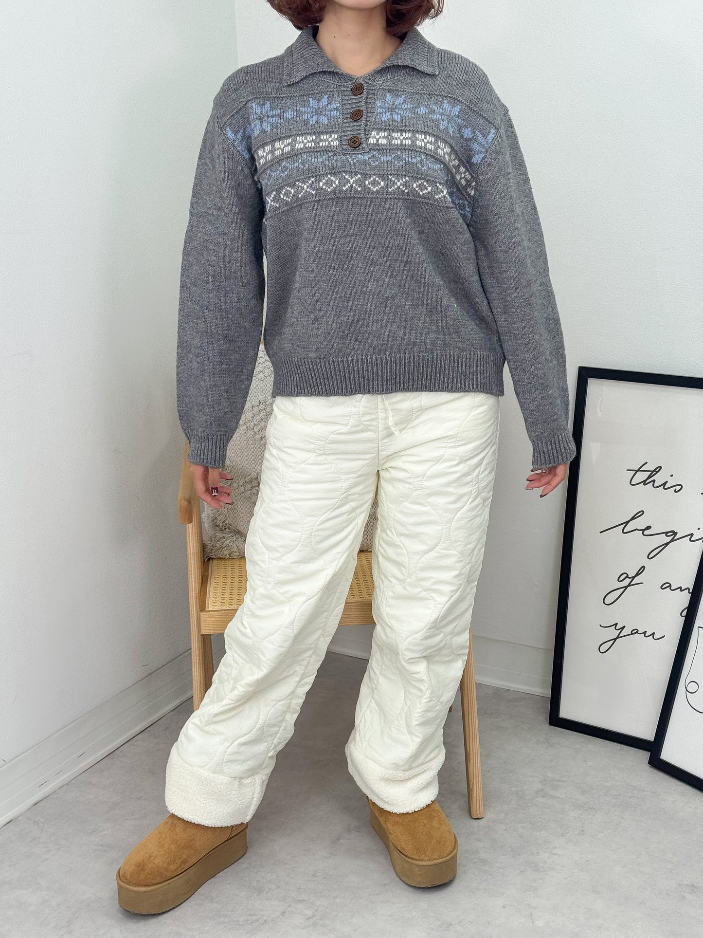 キルティングフリースパンツ