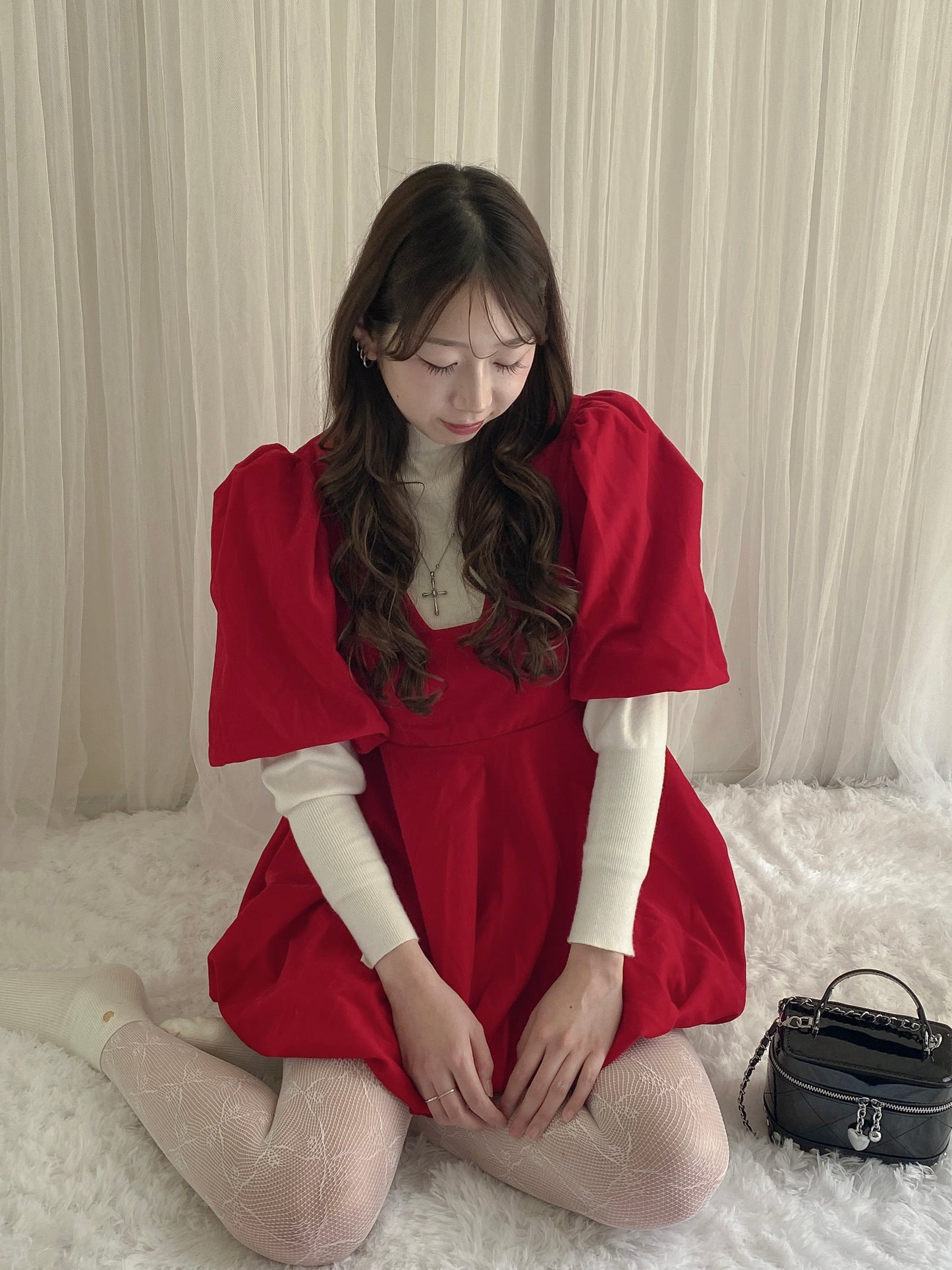 【Official限定】バルーンベロアワンピース