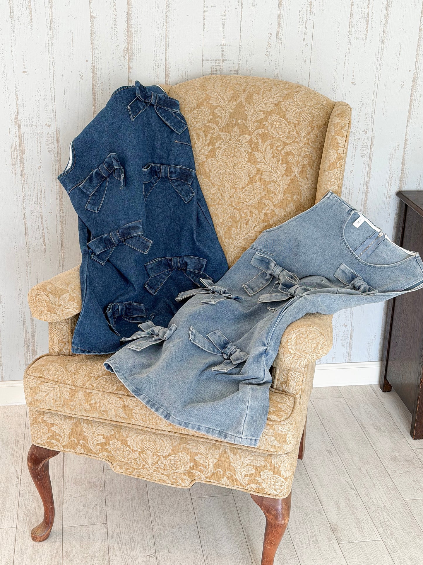 デニムリボンワンピース