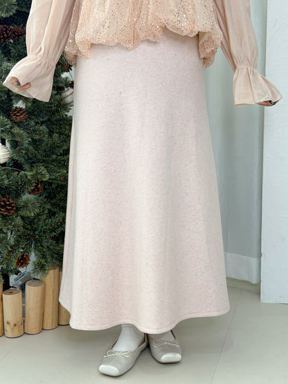 ラインストーンフレアロングスカート