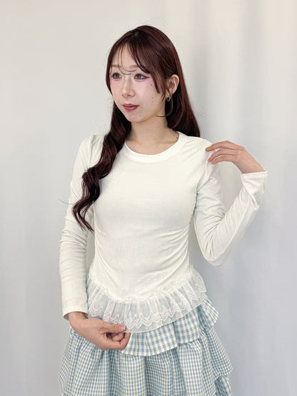 【Official限定価格】レースフリル付きロンT