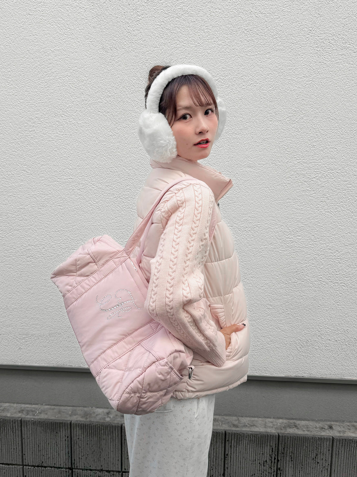 ニットドッキングパフジャケット