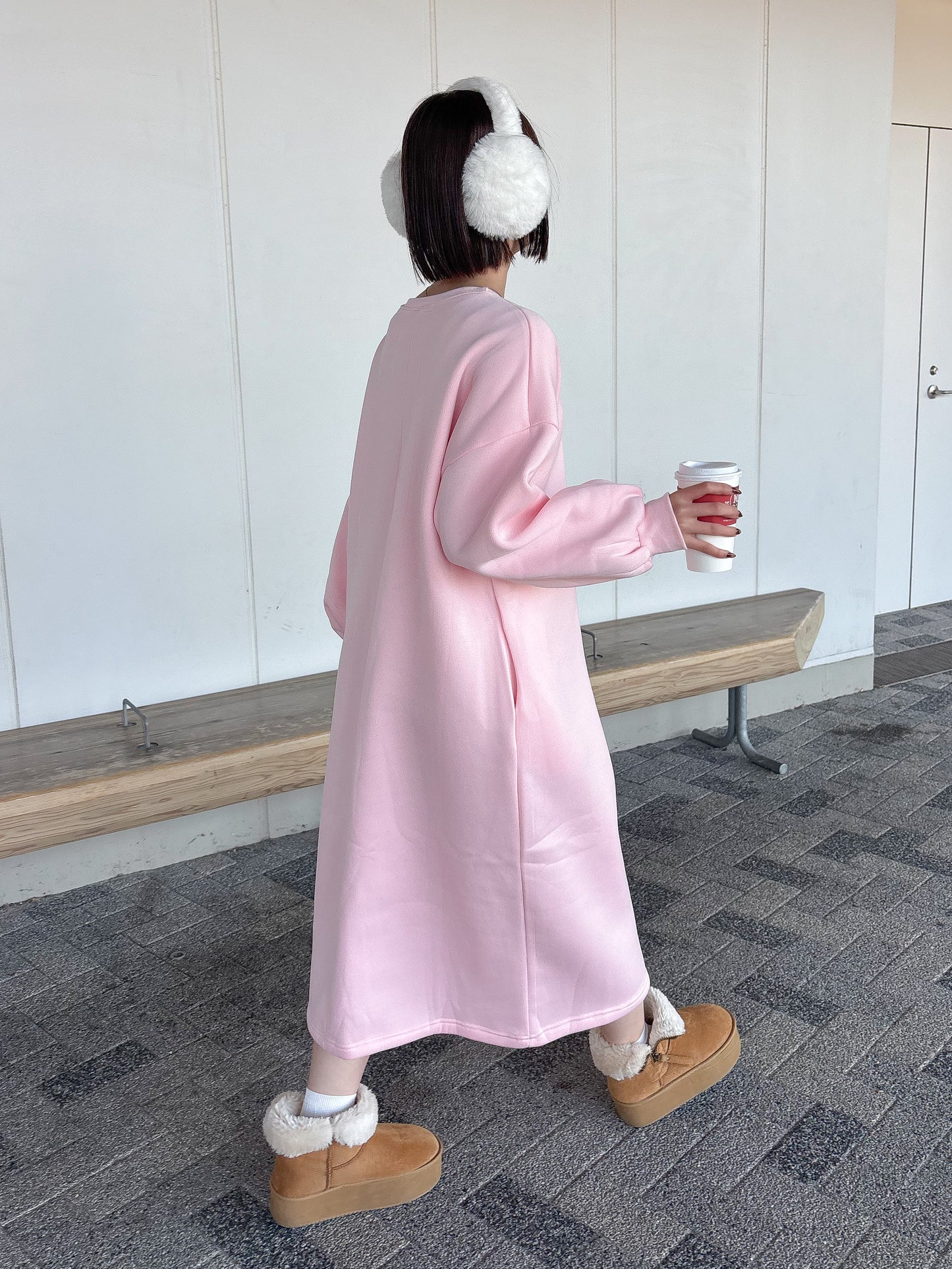 【Official限定価格】裏起毛スエットロングワンピース