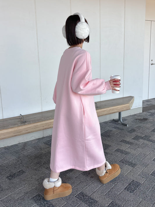 【Official限定価格】裏起毛スエットロングワンピース