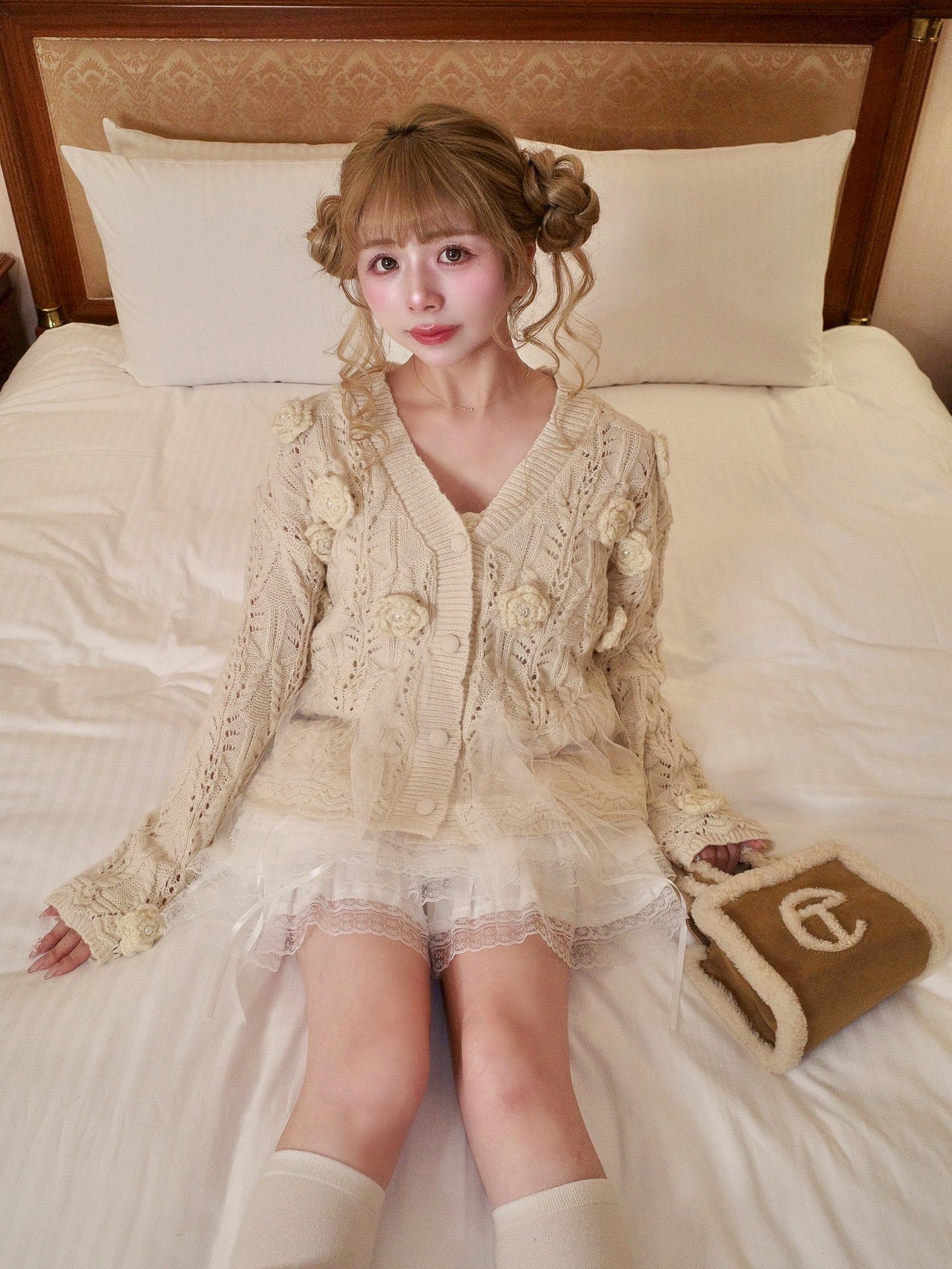 フラワーチュールアンサンブルニットカーディガン