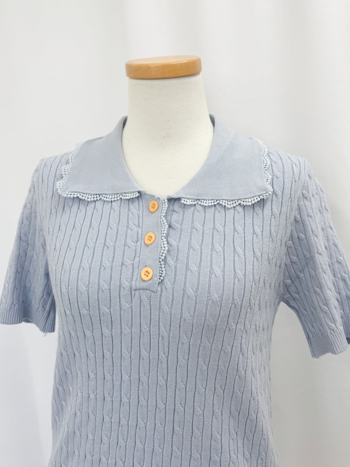 【Official限定価格】フリルリブニットポロ