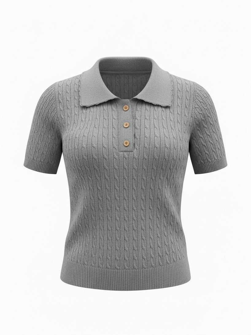 【Official限定価格】フリルリブニットポロ