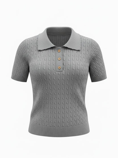 【Official限定価格】フリルリブニットポロ