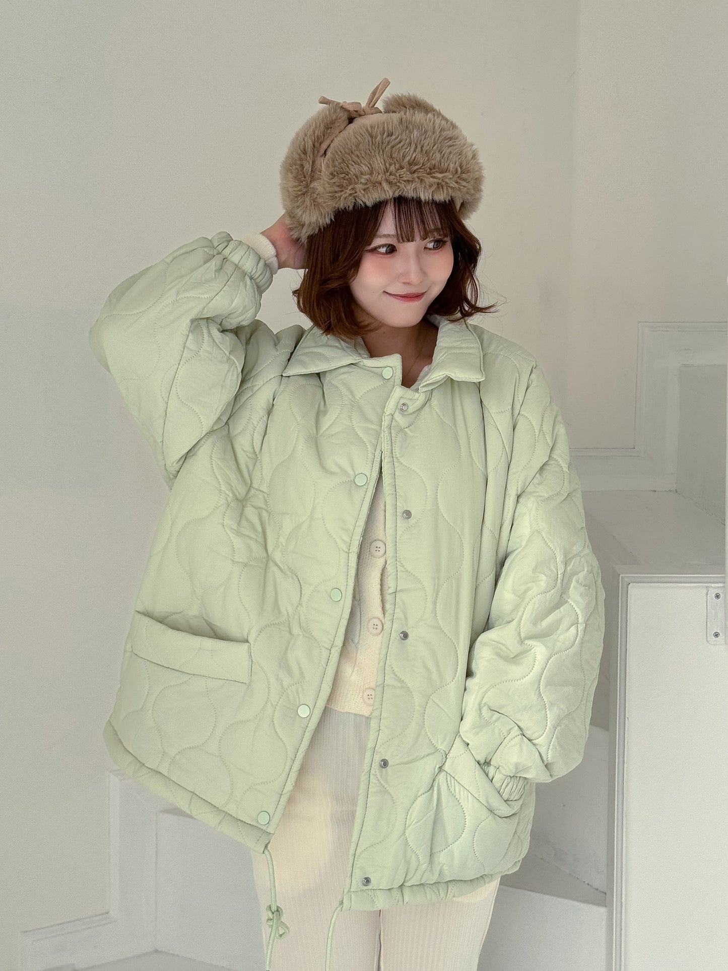 裏地ボア中綿ジャケット