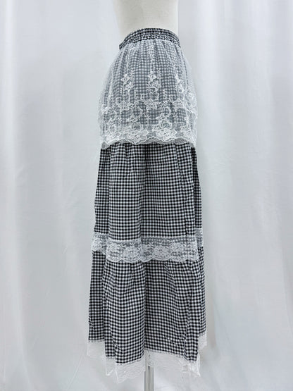 【Official限定】ギンガム×レースティアードスカート