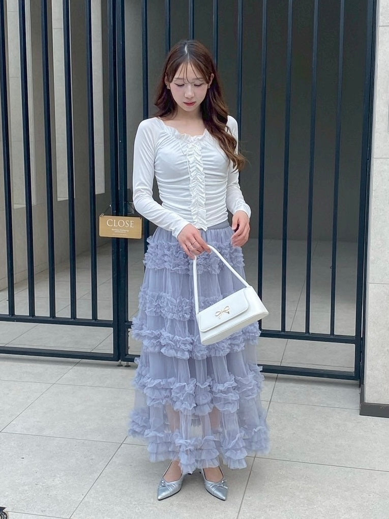 【Official限定価格】ボリュームチュールロングスカート