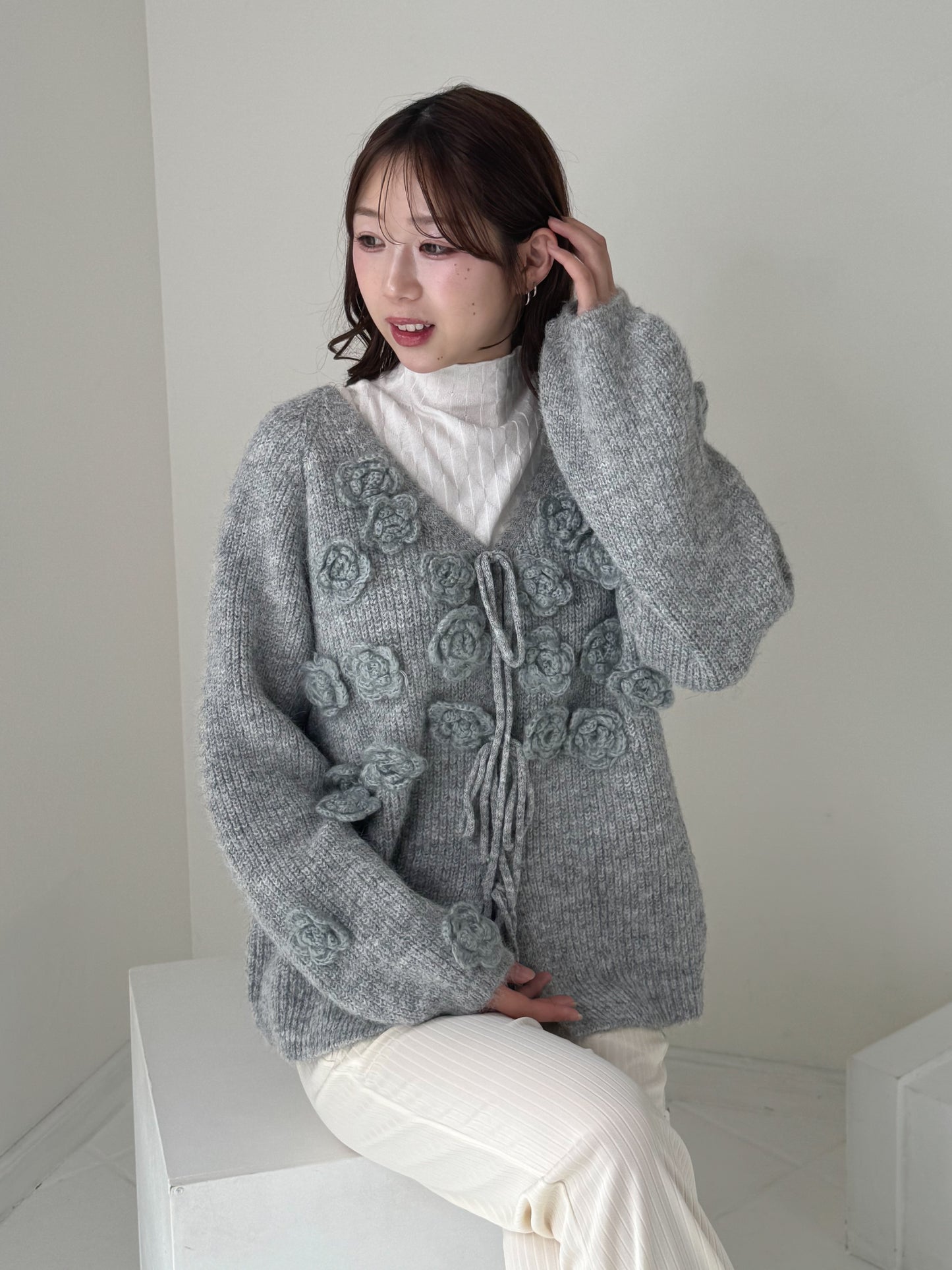 【Official限定】フラワーニットカーディガン