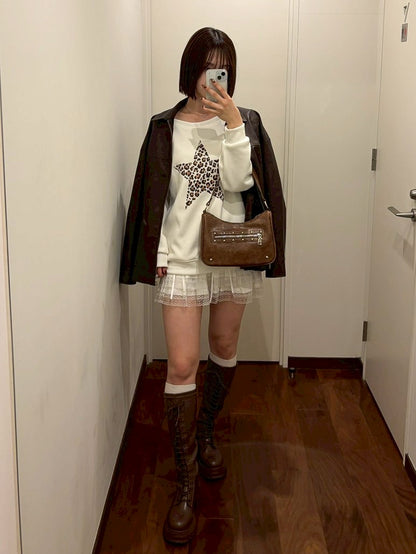 【Official限定価格】ヒョウ柄星トレーナー