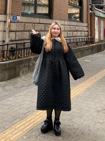 キルティングロングコート