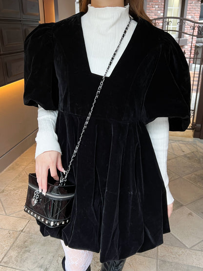 【Official限定】バルーンベロアワンピース