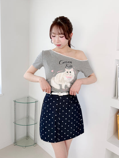 キャットプリントTシャツ