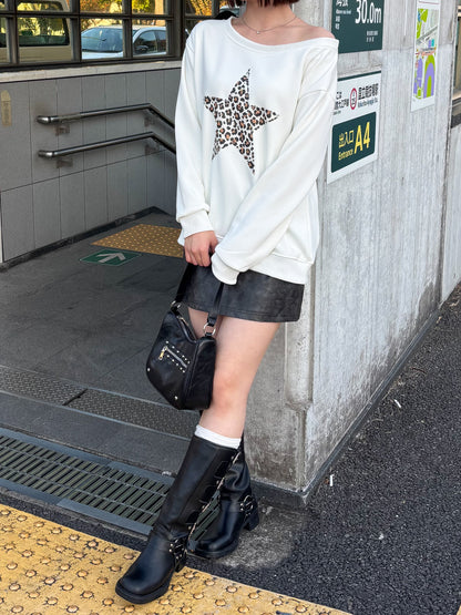 【Official限定価格】ヒョウ柄星トレーナー