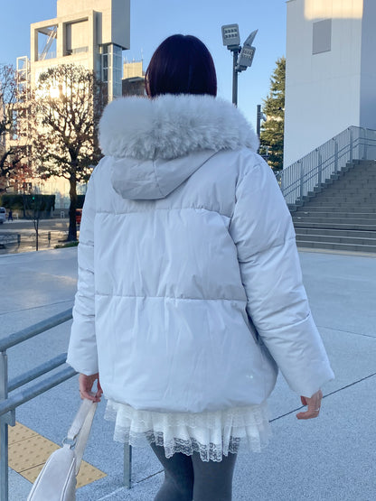 【Official限定価格】ファー付きショートパフブルゾン