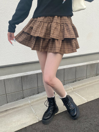 チェックティアードスカート