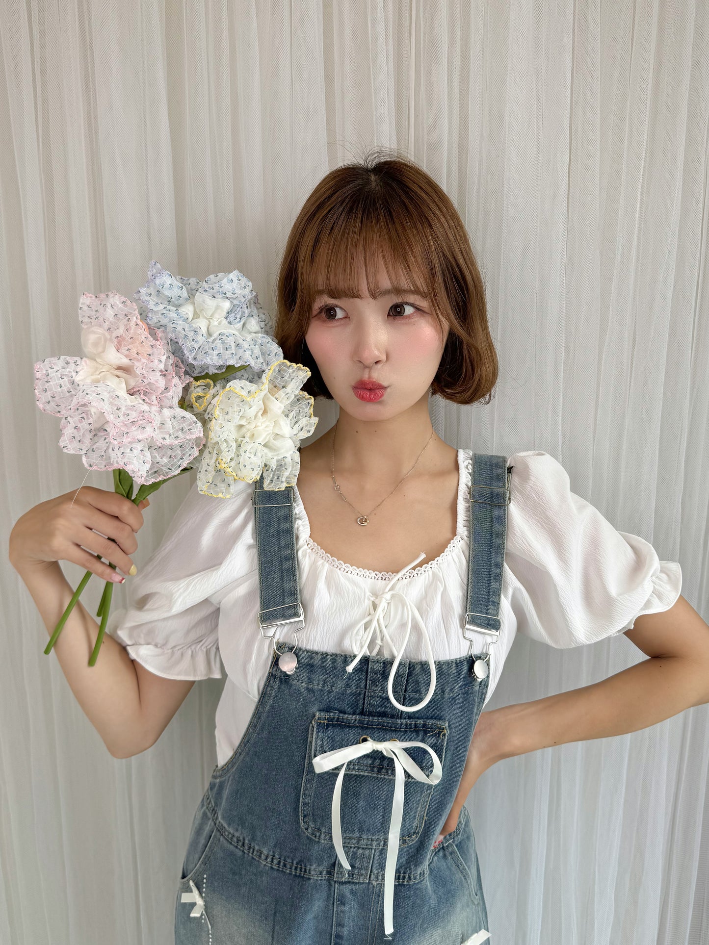 小花柄シュシュ