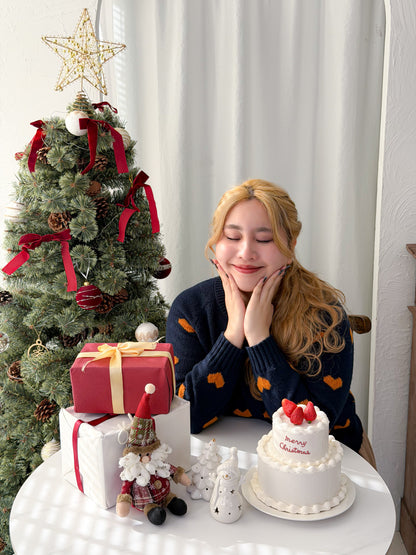 ジップ付きハートニット