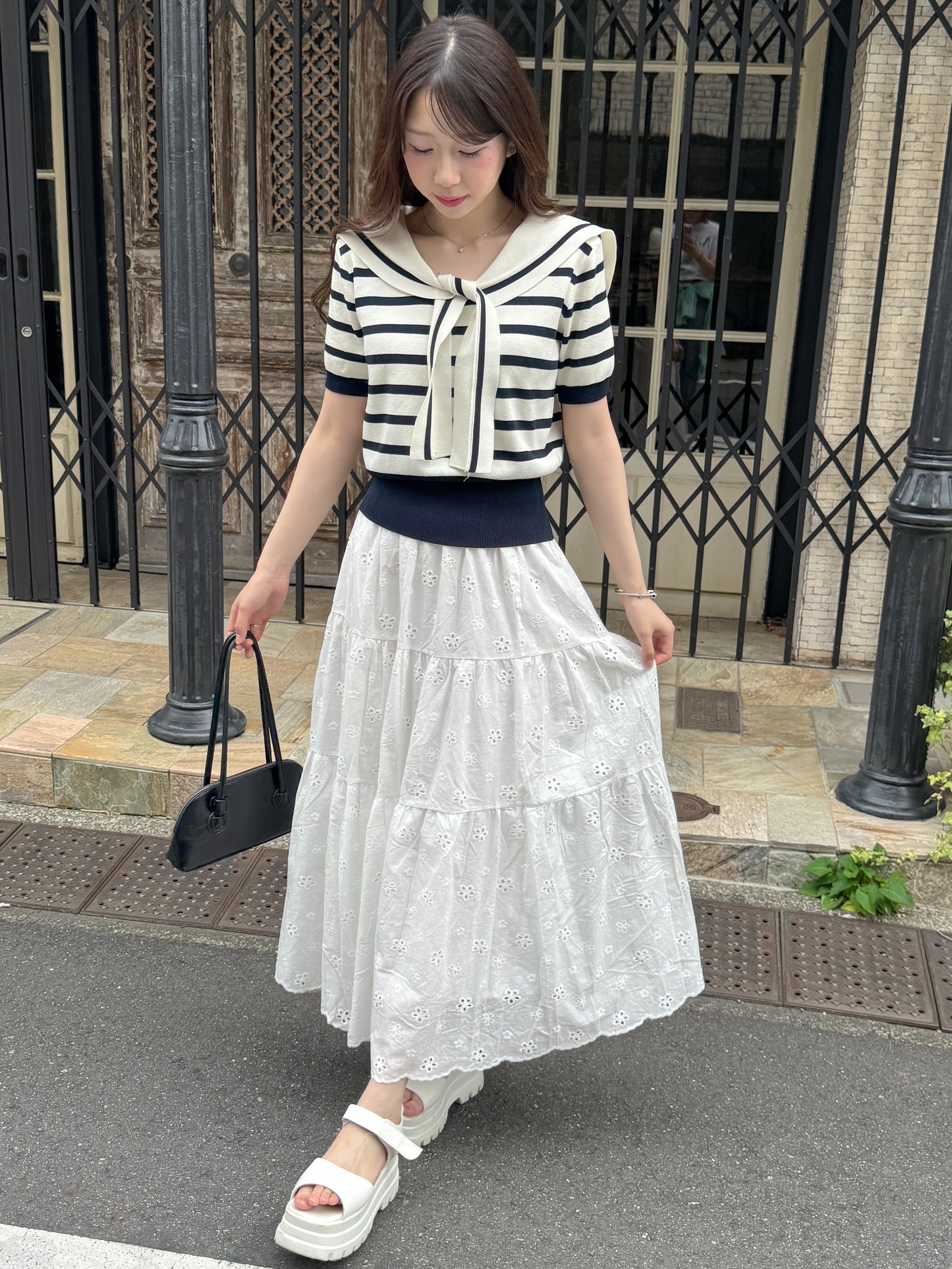 【Official限定】花刺繍コットンロングスカート