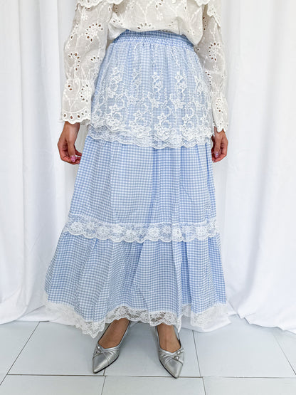 【Official限定】ギンガム×レースティアードスカート